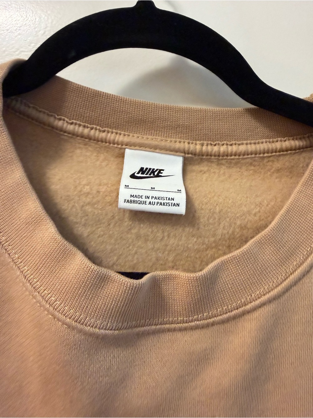 Nike Tan Oversized Cropped Crewneck Sweatshirt - Picture 2 of 3